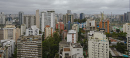 skyline de são paulo, vista da zona sul, marginal pinheiros