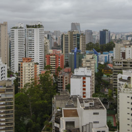 skyline de são paulo, vista da zona sul, marginal pinheiros